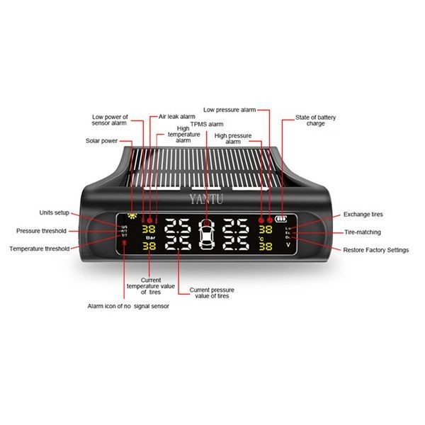 Universal LCD Color Display TPMS Sensor Programming with Solar TPMS Programming Tool