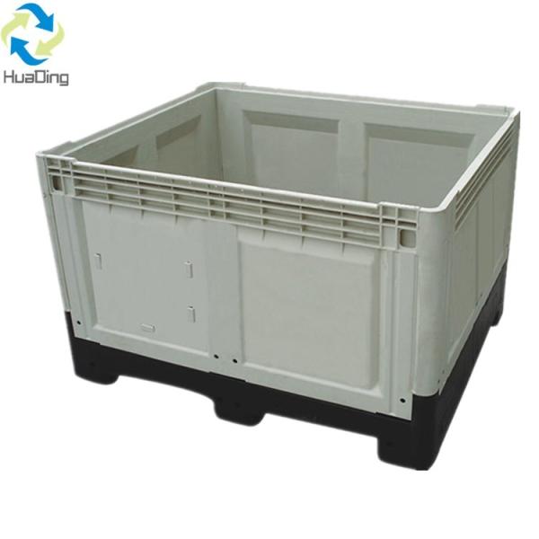 1200*1000*810mm Foldable Plastic Pallet Box for Bulk Storage in Black Gray Blue Closed