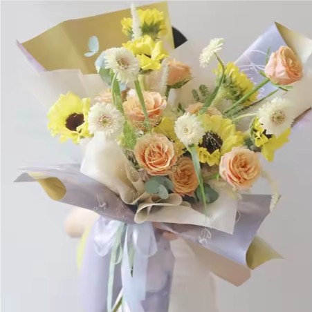 50г Горячая водонепроницаемая дизайнерская оберточная бумага для цветов Зеленый цветочный цветочный рисунок