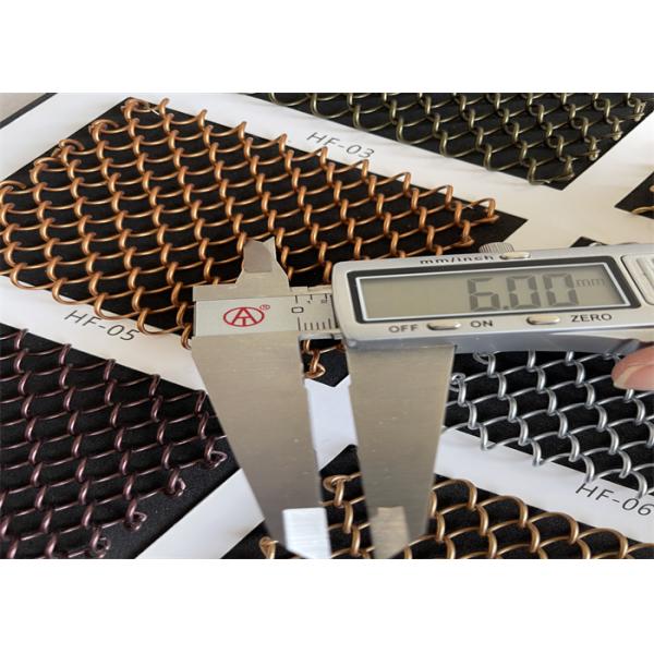 Diamond Hole Architectural Metal Coil Curtain 5mm 6mm Wire Diameter