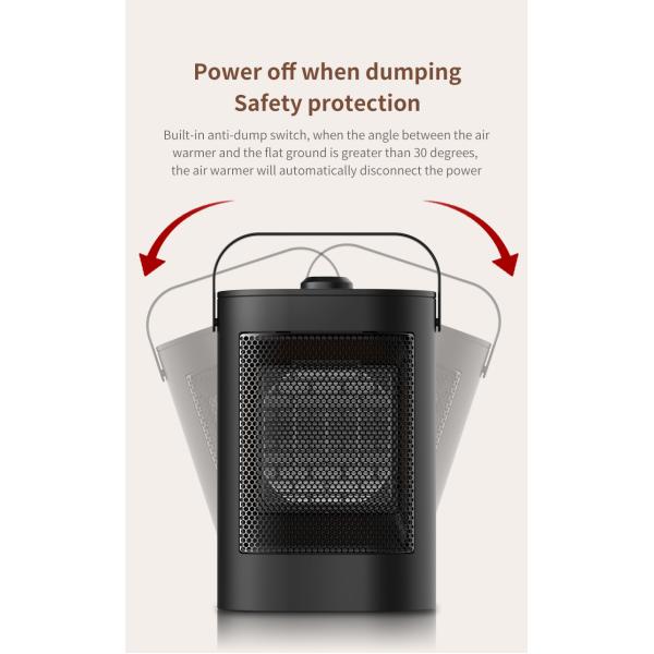 PTC Ceramic Element 900W Mini 3S Fast Heating Electric Heater Fan for Cold Winter
