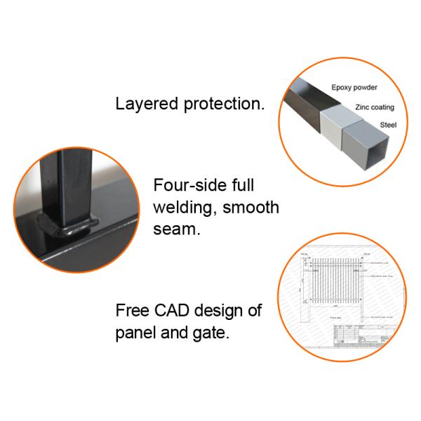 Garden Spearhead Fence Panels Tubular Steel Fence Galvanized Welded Wire Outdoor Metal 358