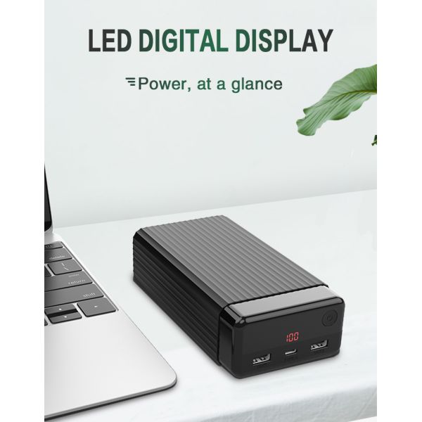 Dual USB Digital Display Portable Power Charger Fast Charging 40000mah 22.5W