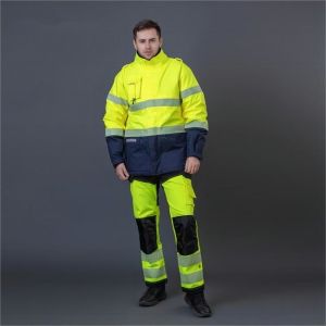 220-260gsm High Visibility Waterproof Flame Retardant Safety Work Suits for Industry Workers