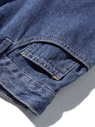 Crocheted Curly Hemmed Men'S Loose Jeans Street Style