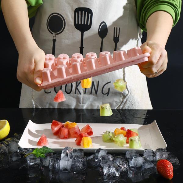 Ice Cube Trays 4 Pack, 56 Pcs Silicone Ice Cubes Tray Maker With Spill-Resistant Removable Lid, Easy Release & Pop Out, LFGB And BPA Free, Stackable Flexible, For Baby Food, Cocktail, Coffee