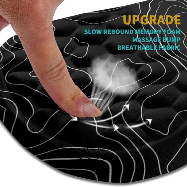 Stock Memory Foam Slope Massage Bulge Topographic Contour Ergonomic Mouse Pad Wrist Rest Support Mousepad