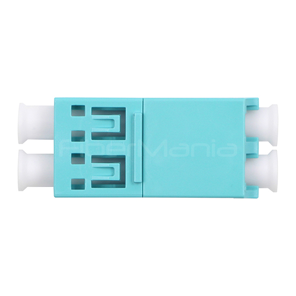 LC To LC OM3 Multimode Duplex Fiber Optic Adapters No Flange With Interal Automatic Dust Cap