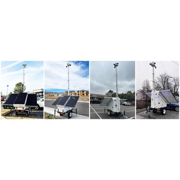 Mobile CCTV Trailer Solar CCTV Camera Trailer For Temporary Parking Lots Monitoring