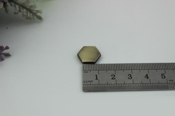Bags hardware zinc alloy hanging brush anti brass 15 mm six-sided decorative bottom nails with single rivets