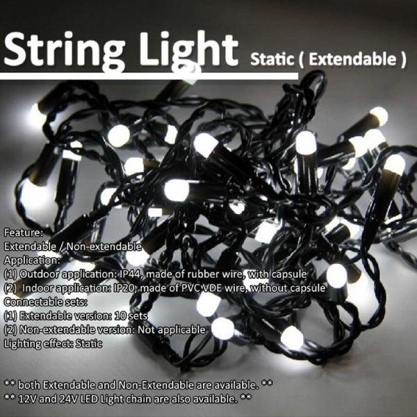 12V/24V/230V Outdoor / Indoor Christmas Holiday LED String Light With Battery box CE RHOS