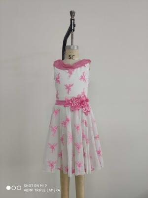 Kids Dance Clothes Material Lycra Cotton Color Pink And White