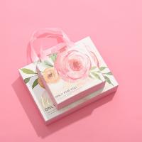 As caixas de presente de joia de seda cor-de-rosa do lenço aumentam caixa dos cosméticos da mão do retângulo