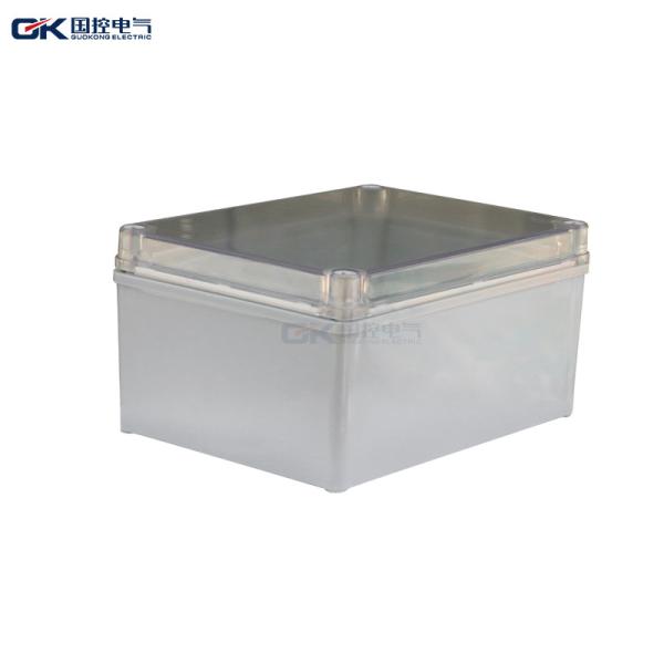 Small Grey Plastic Junction Box Screws Communication Usage With Transparent Cover