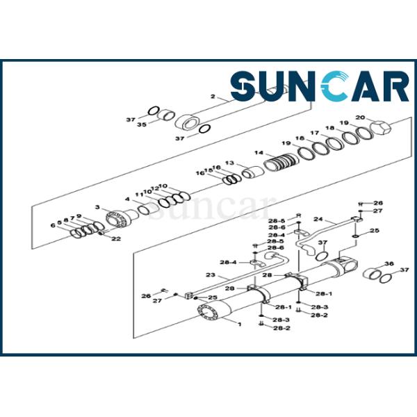 R130LC R130LC-3 Hyundai 31Y1-03860 Bucket Cylinder Seal Kit Fits Excavator Wearing Resistance Kits