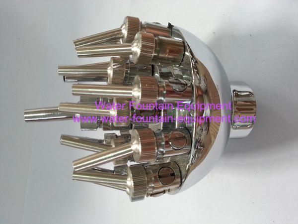 Brass Adjustable 3 Layer Flower Water Fountain Nozzles For Pond / Garden