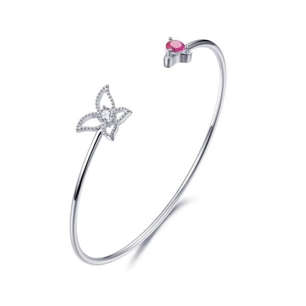 Браслет Bangles геометрии 925 стерлинговый серебряный вокруг кубического Zirconia