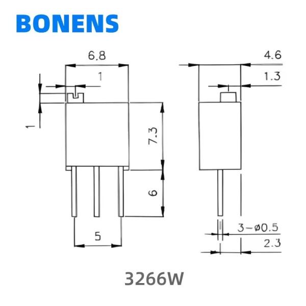 3266W 1k Ohm Metallic Glass Glazed Precision Multiturn Trim Potentiometer Variable Resistor