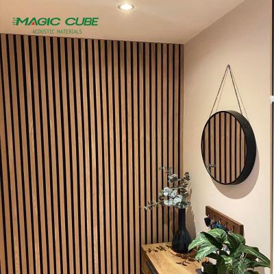 PET Coating Finish Acoustic Slat Wood Panels Customized For Ballroom