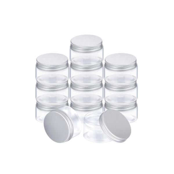 2.13 Inch Clear Plastic 4 Oz Cosmetic Jars With Lids With Lids Leakproof