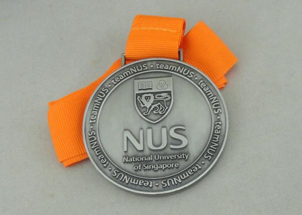 Long Ribbon National University Singapore Medals With  Zinc Alloy Die Casting