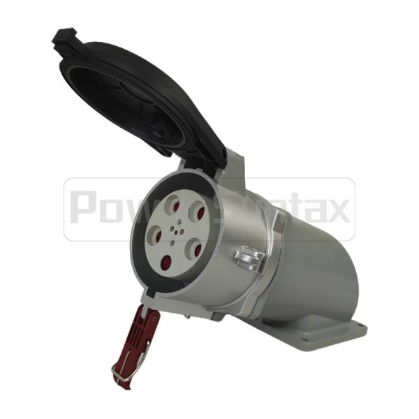 Numéro de la pièce industriel à angles fixé au mur à forte intensité résistant 75068 de prise de PowerSyntax 5P 250A IP67 400V