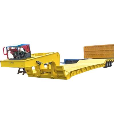 3 Axle 80ton Detachable Gooseneck Lowbed Semi Trailer Heavy Duty Lowboy Trailer For Ghana