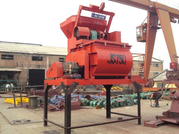 Double Shaft Forced Electric Concrete Mixer JS750 High Efficient with Mn Blade 750L