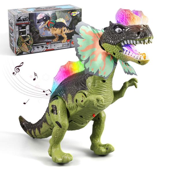 Children's Electric Toy Double Crowned Dragon with Lights Chirping Walking Flapping Wings Items