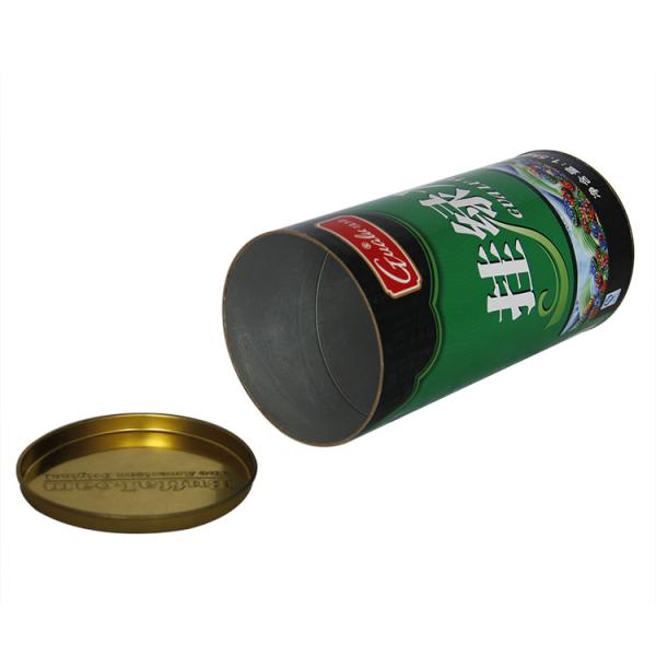 Чонсервные банкы относящой к окружающей среде зеленой бумаги картона составные с золотистой подвижной крышкой олова для риса, чая, высушенной еды