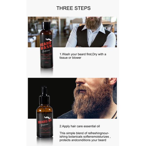 Травяной набор роста бороды холить людей бальзама масла сыворотки бороды 120ML