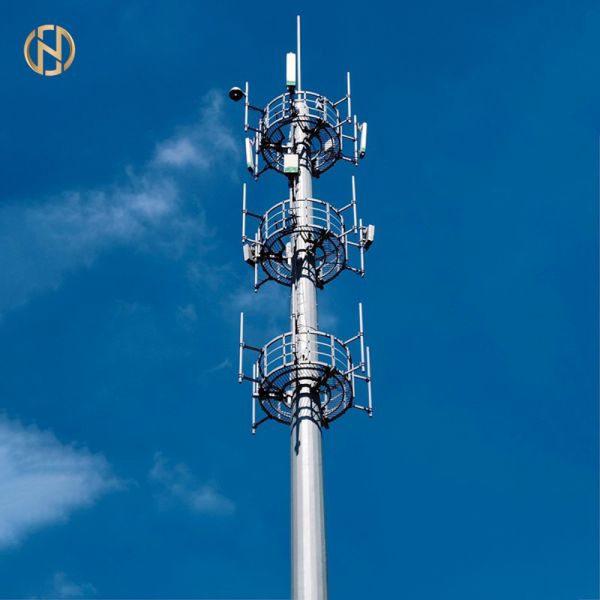 Galvanized 5G Communication Steel Pole for Outdoor Telecom Tower | Custom Monopole Cell Antenna Mast from China Manufacturer