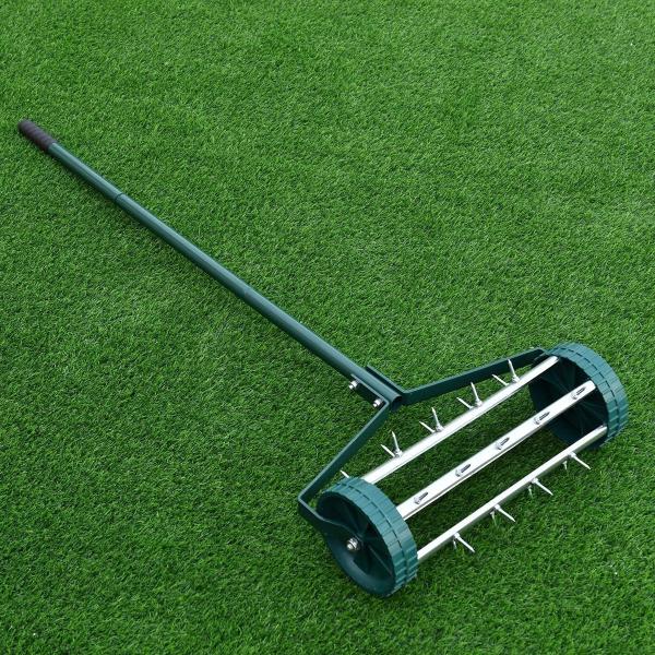 Weatherproof Heavy Duty Lawn Aerator Hand Held Garden Rolling Core Aerator