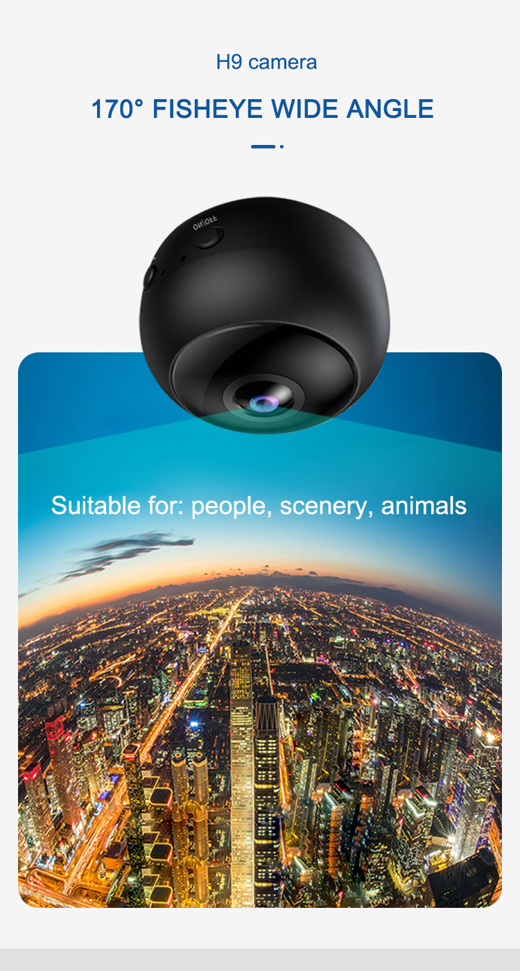 Шпион HD спрятанное камерой 1080P Fisheye 170 градусов небольшой для безопасности