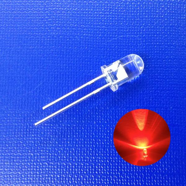 T1 3/4 5mm Red Emitting Color 5mm LED Diode Transparent Round Head For Turn