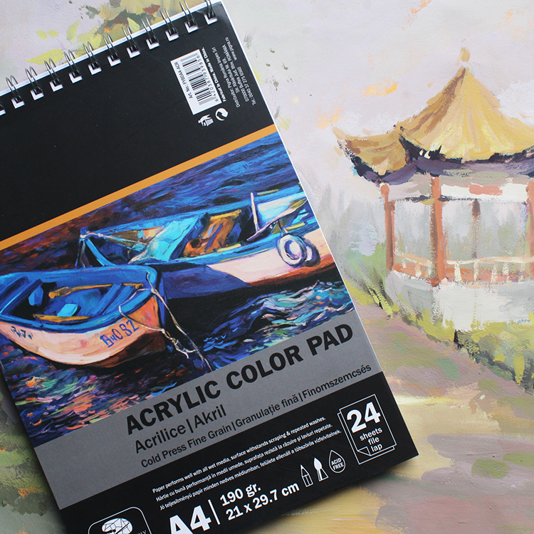 hot selling custom artist A4 kids acrylic drawing paper pads with spiral