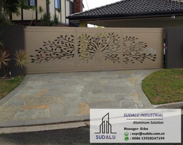 SUDALU Foshan PVDF OME Aluminum Laser Cut Decoration Panel for Gate of Garden/ Garage Metal Perforated Panel