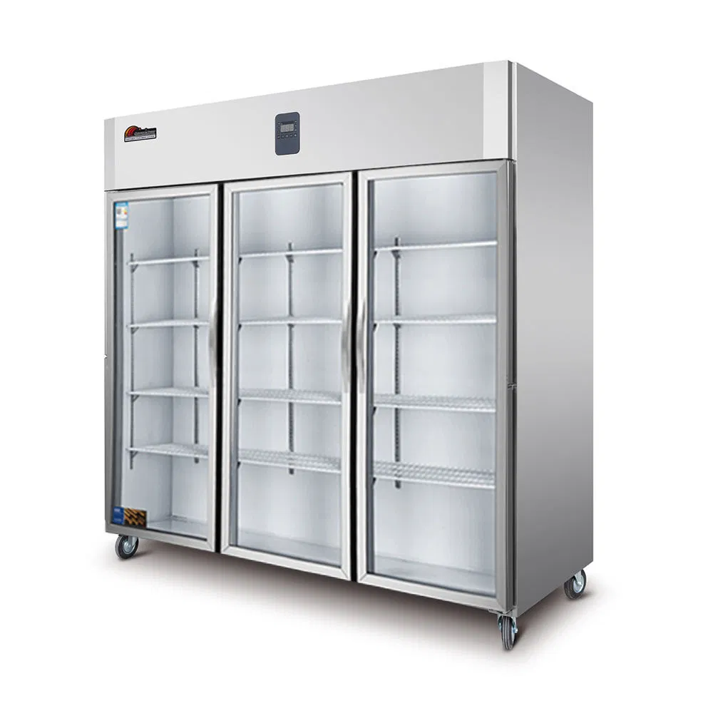 1400L Commercial Upright Freezer 220V / 110V Stainless Steel Refrigerator