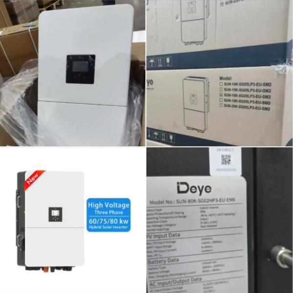 Factory Price Deye 5KW 6KW 10KW Three-Phase Hybrid Inverter SUN-5/6/8/10/12K-SG04LP3-EU  For Home Solar System In Stock