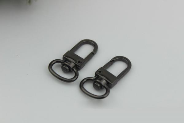 Zinc alloy die casting hanging nickel 13.5 mm oval eye bolt snap hooks fro lanyard