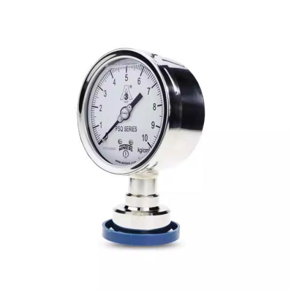 WINTERS PSQ-40 100mm Radial Sanitary Pressure Gauge with Stainless Steel Construction and 3A Approval