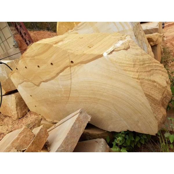 Плакирования песчаника хонингованной поверхности OEM плакирование экстерьера вальцового зерн желтого деревянное