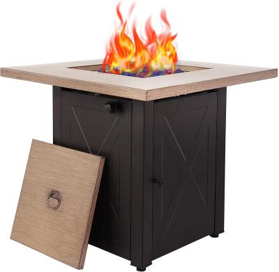 28 Inch 50000 BTU Propane Brazier Square Gas Fire Pit Table With Cover