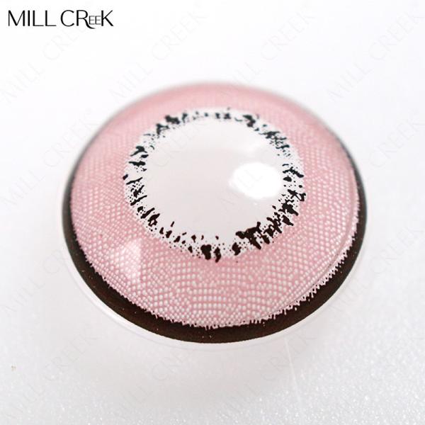 Fashion Monthly Colored Contacts Lens Doll Pink Red Brown Zero Power 14.5mm