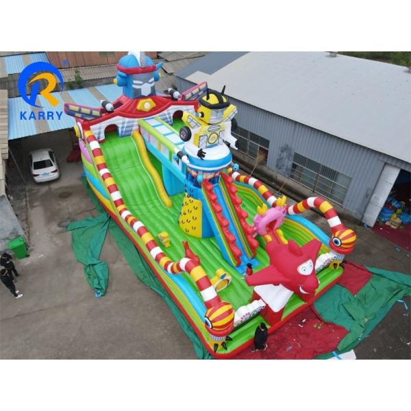 Robot Theme Inflatable Water Park with Inflatable Obstacle Unisex PVC Tarpaulin