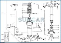 JOHN DEERE 4364916 long Front Arm Cylinder Seal Kit superbe pour 200CLC 200LC