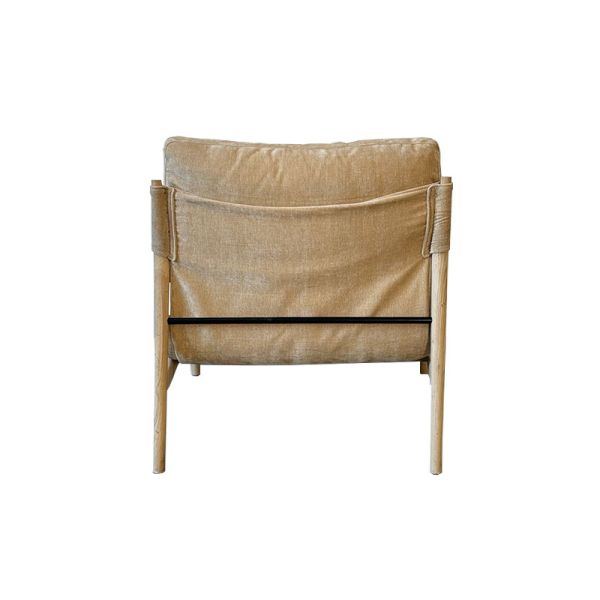 Modern Rustic Solid Wood and Leather Lounge Chair, 1-Seater LG-5012