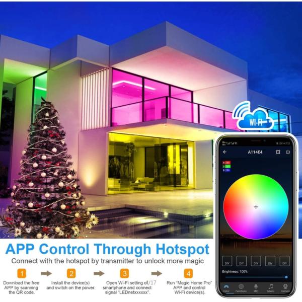 85-265V Input Voltage Intelligent Lighting LED Grow Light Strip 5 Meter for Camping