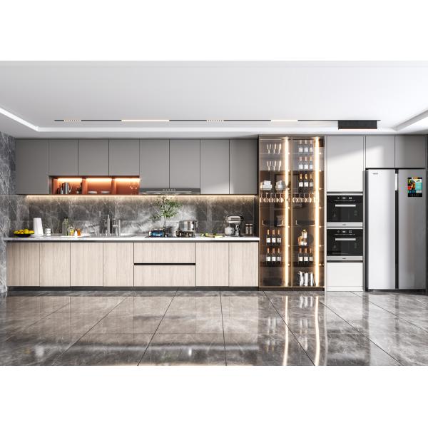 Modular Kitchen Cabinets with Backsplash & Drawer Accessories