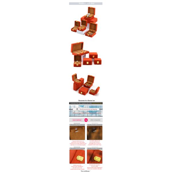 Emballage de stockage de bijoux de luxe en velours rouge doux et élégant avec fermeture à boucle en or